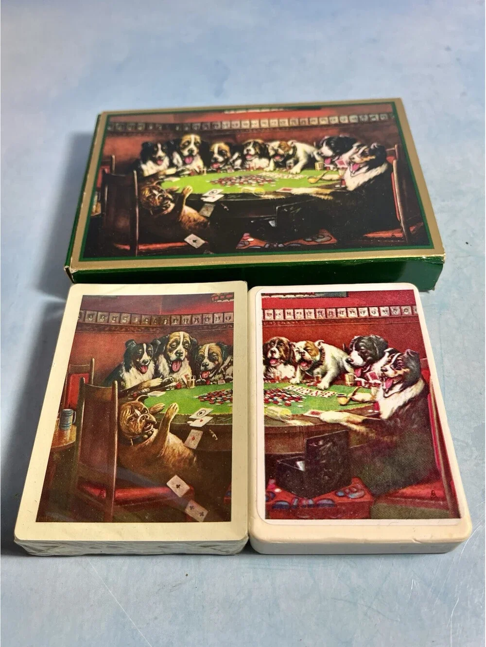Vintage Dogs Playing Poker Deck of Cards /Soap Set- Sealed